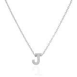 Silver A-Z Block Letter Necklace